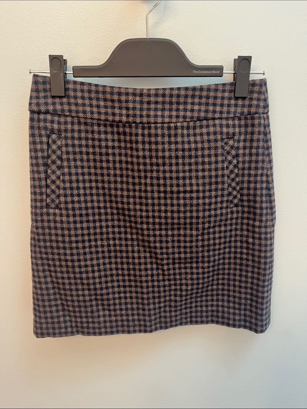 Banana Republic Brown and Navy Blue Houndstooth Pencil Skirt